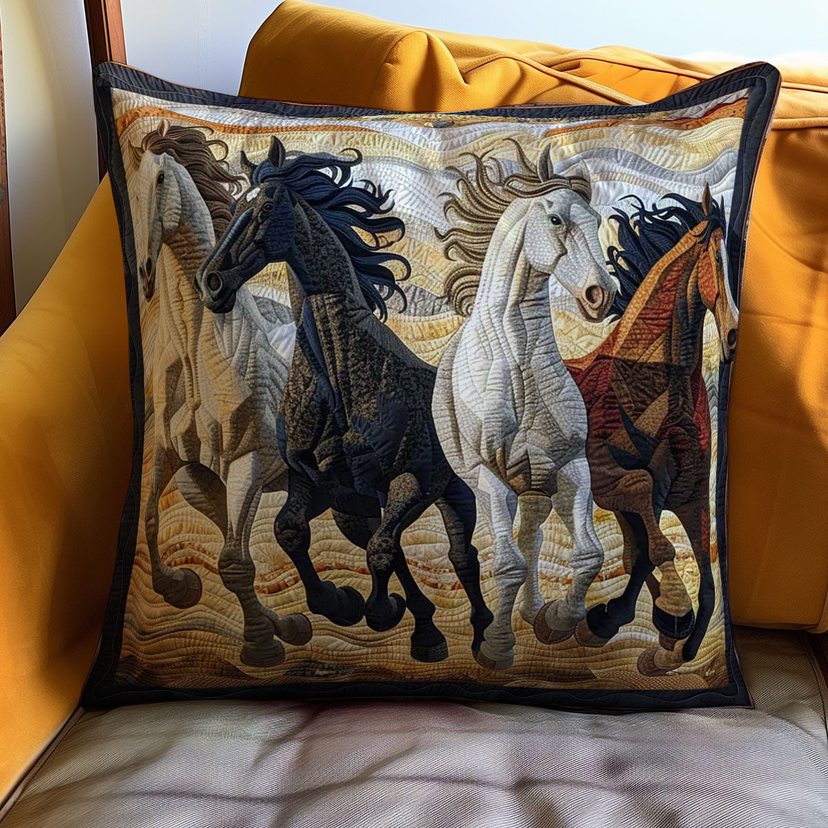 Running Horse WJ0908045CL Quilt Pillow Case