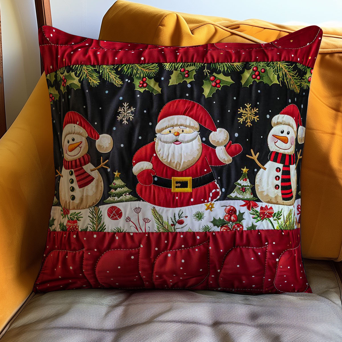 Santa Clause And Snowman WJ1908035CL Quilt Pillow Case