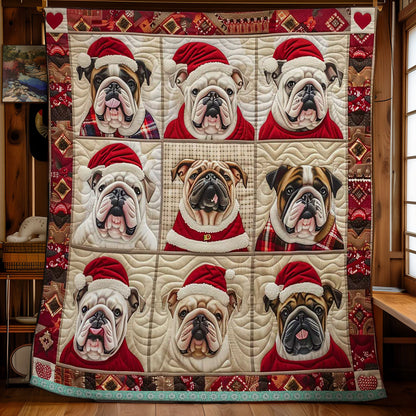 Santa’s French Bulldogs WN1609079CL Quilt