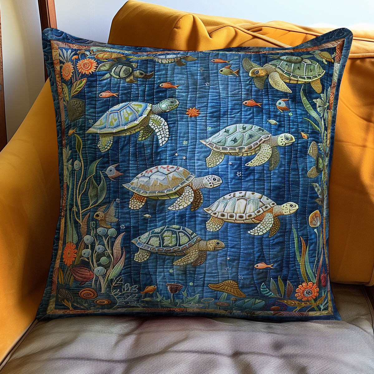 Sea Turtle WJ2708046CL Quilt Pillow Case