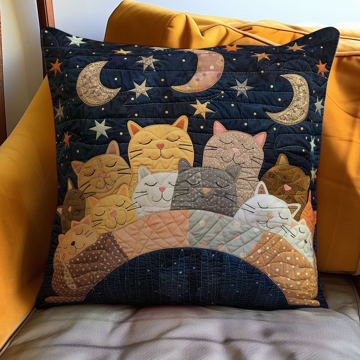 Sleeping Cat Over The Moon WJ1608040CL Quilt Pillow Case