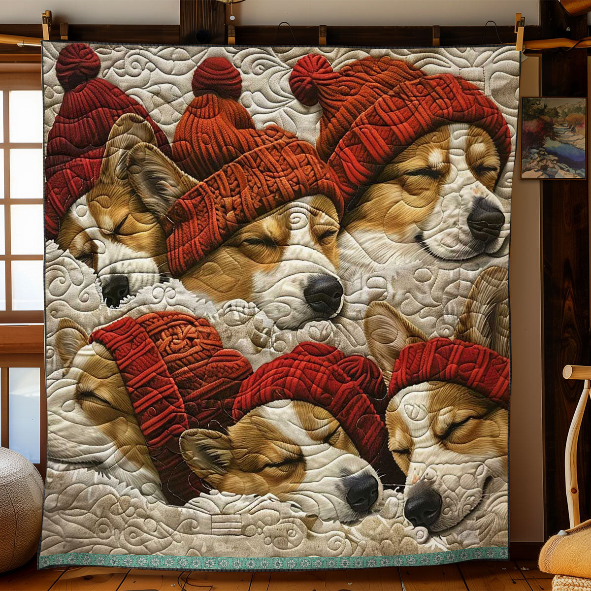 Sleepping Corgi WJ1409025CL Quilt