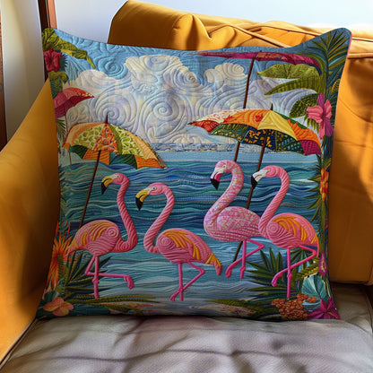 Summer Beach Flamingo WJ1008047CL Quilt Pillow Case