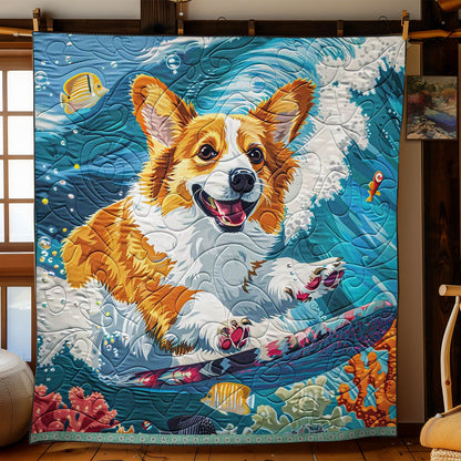 Surfing Corgi WJ1709026CL Quilt