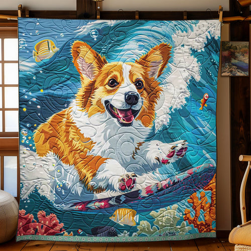 Surfing Corgi WJ1709026CL Quilt