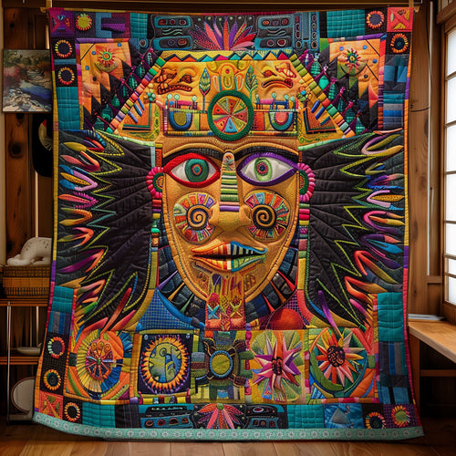 Aztec Tribal Chief Mask WN1709049CL Quilt