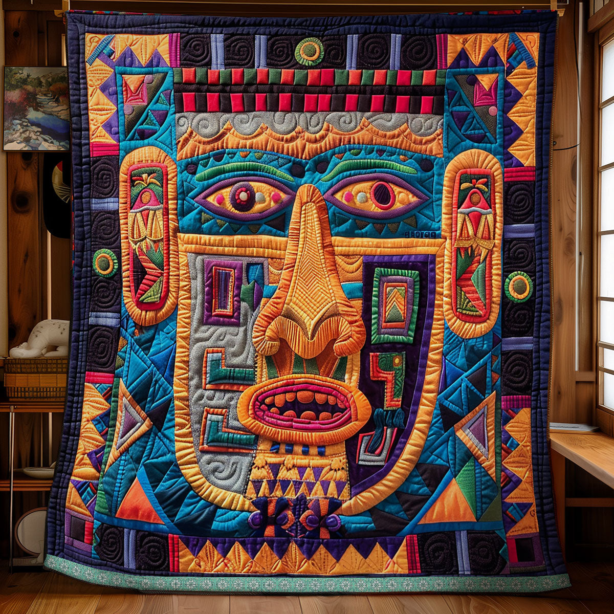 Aztec Tribal Spirit Mask WN1709047CL Quilt