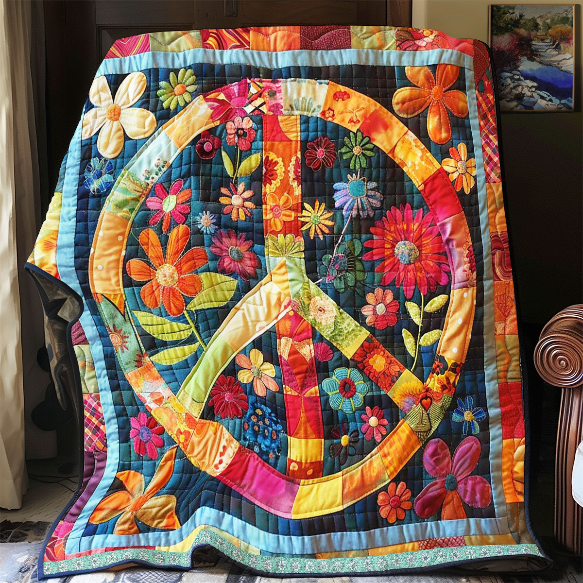 Trippy Hippie Sign WJ0208038CL Quilt