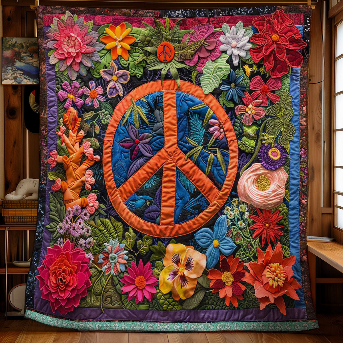 Trippy Hippie Sign WN1609039CL Quilt
