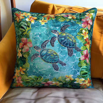 Tropical Turtles And Plumeria WJ1008048CL Quilt Pillow Case