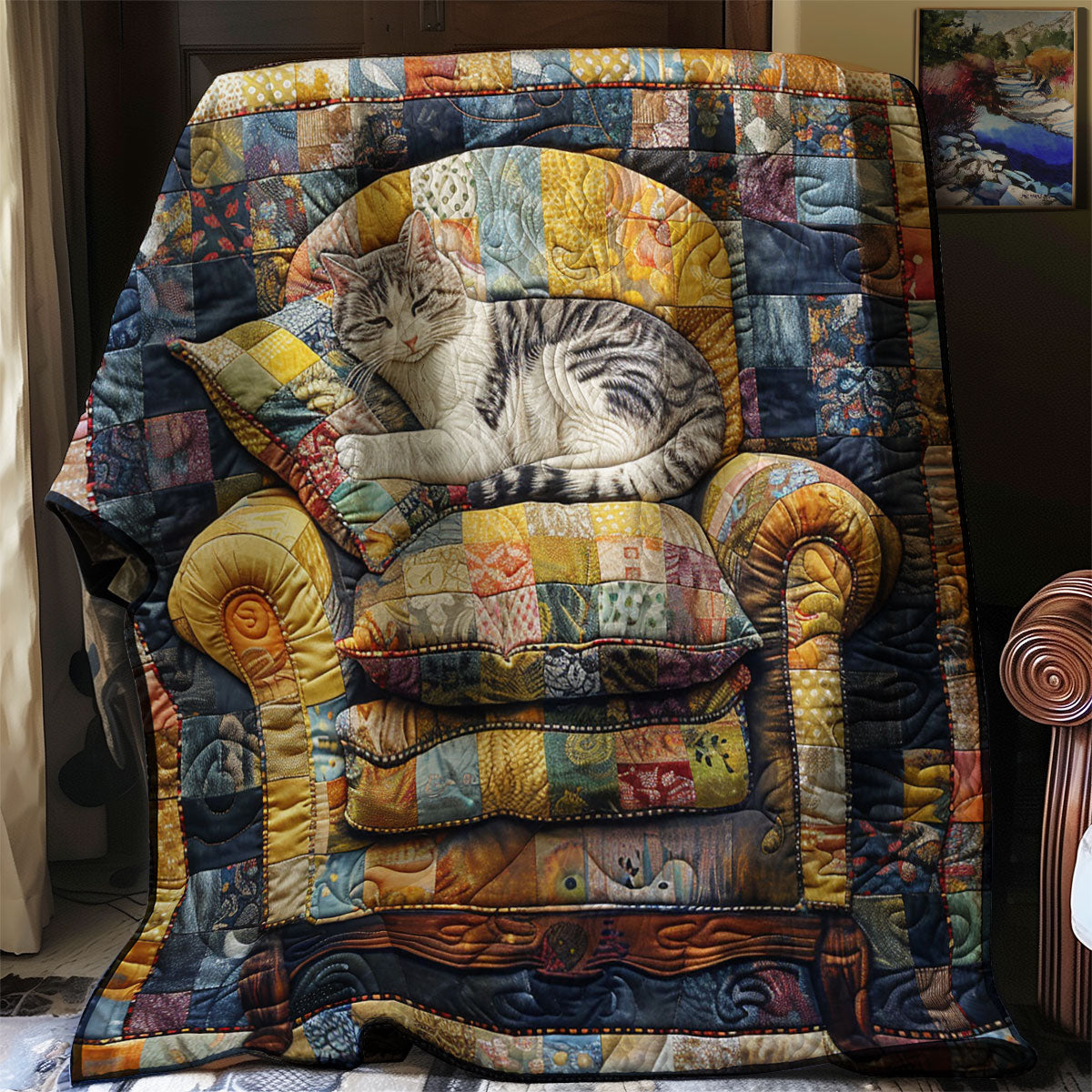 Vintage Comfort Cat WJ0403018CL Quilt