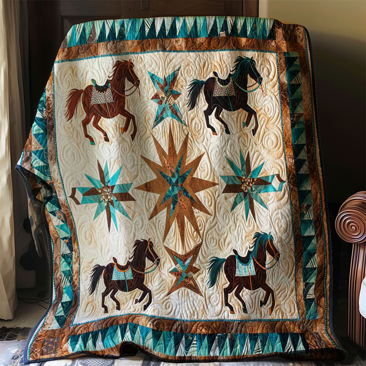 Western Inspired Horses WJ1706017CL Quilt