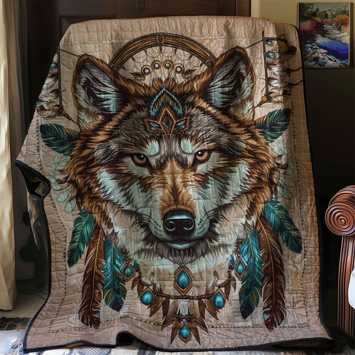 Wolf Native American WJ0307020CL Quilt