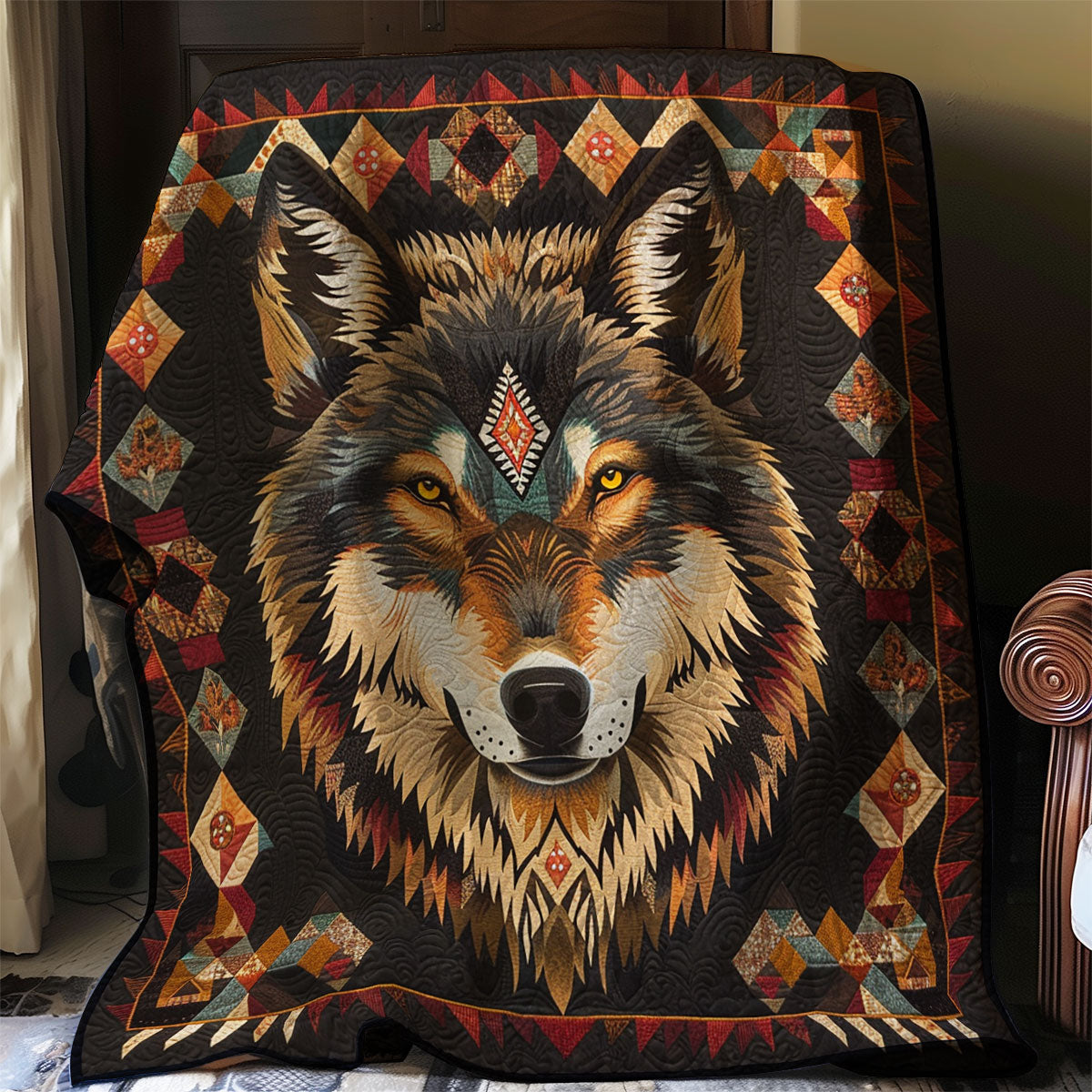 Wolf Native American WJ1006018CL Quilt