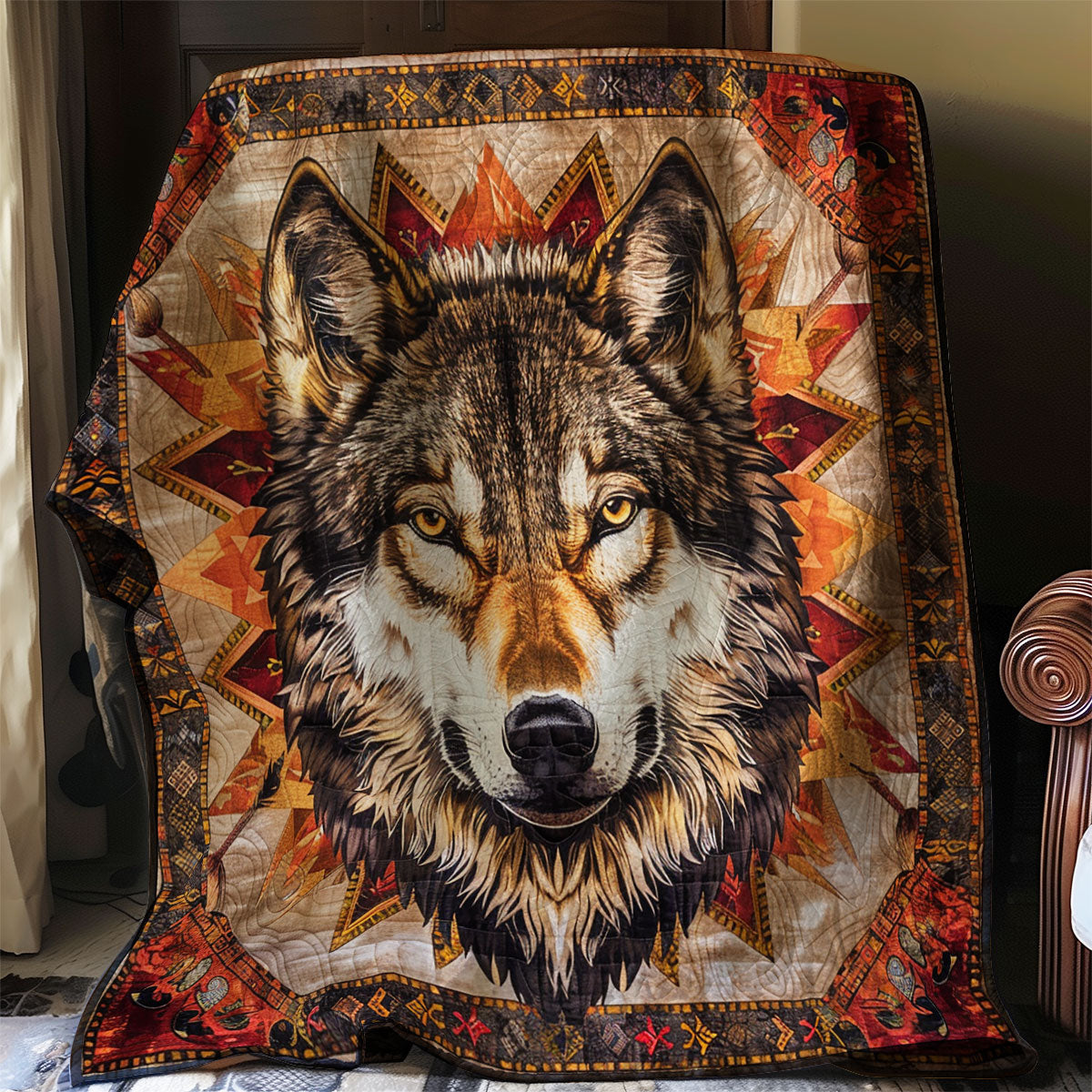 Wolf Native American WJ1306017CL Quilt