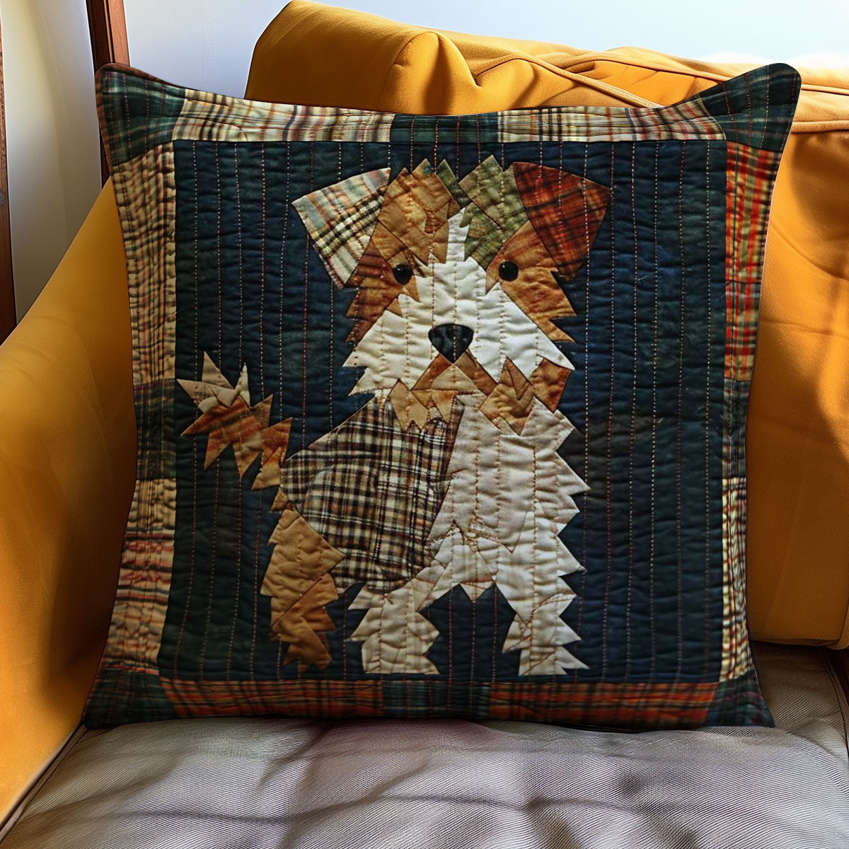 Cute Terrier Dog WJ2907045CL Quilt Pillow Case