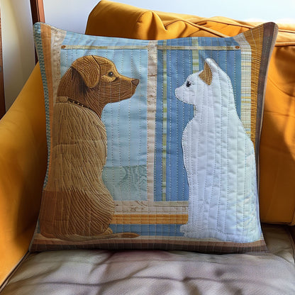 Dog And Cat WJ2907046CL Quilt Pillow Case