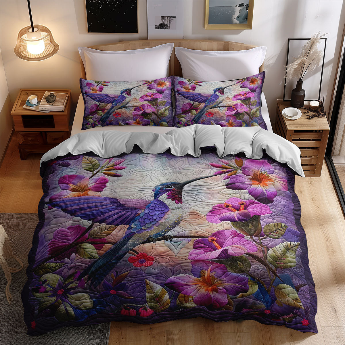 Beautiful Hummingbird WJ2708029CL Duvet Cover Set