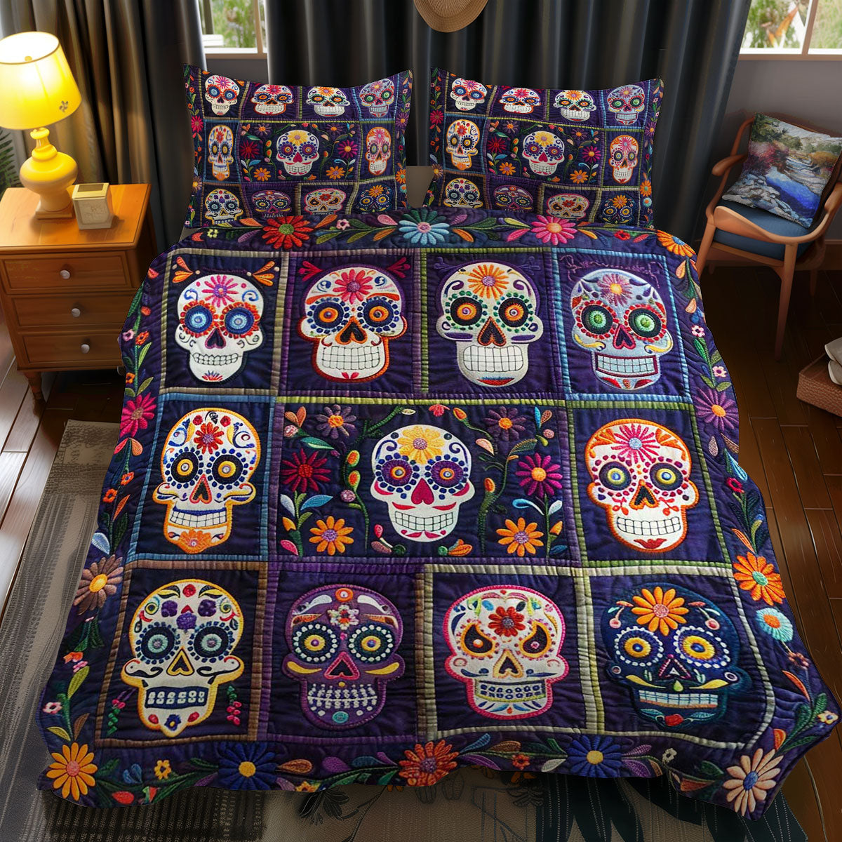 Calavera Sugar Skulls WJ1409029CL Duvet Cover Set