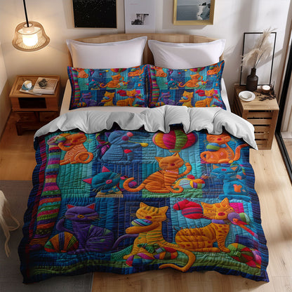 Cat In The Colorful Yarn World WJ1508027CL Duvet Cover Set