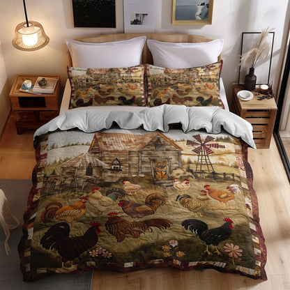 Chicken Yard WJ0908037CL Duvet Cover Set