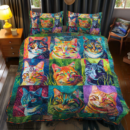 Colorful Cats WJ1609029CL Duvet Cover Set