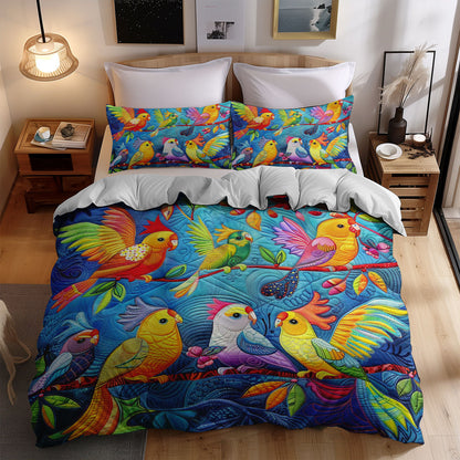 Colorful Cockatiels WJ2608028CL Duvet Cover Set