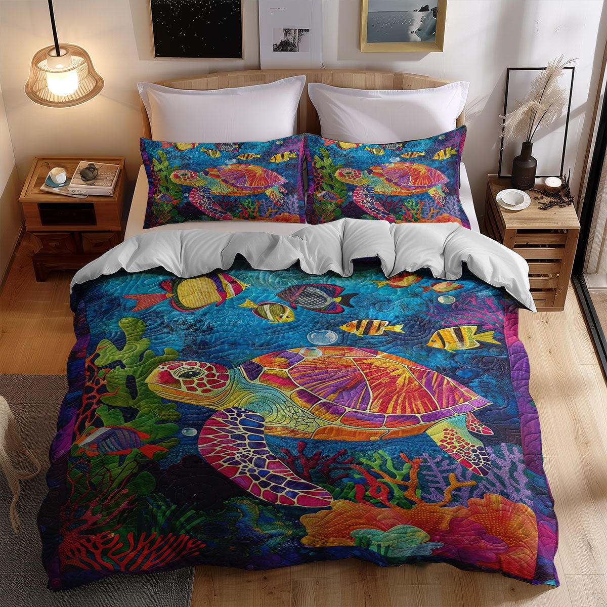 Colorful Sea Turtle WJ2208029CL Duvet Cover Set