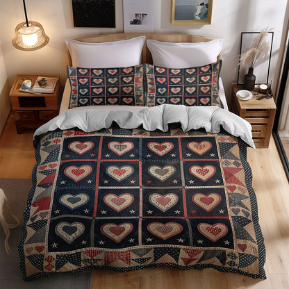 Patriotic Hearts WJ1307023CL Duvet Cover Set