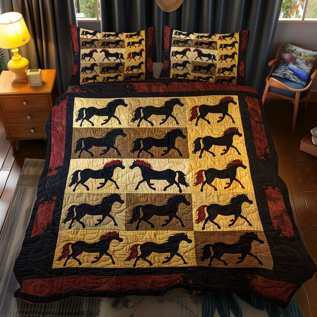 Horse Native American WJ1409035CL Duvet Cover Set