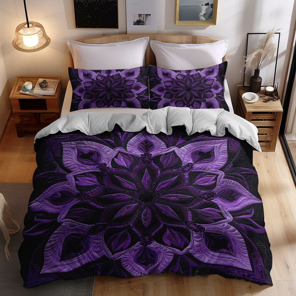 Mystic Purple Bloom WJ2908030CL Duvet Cover Set