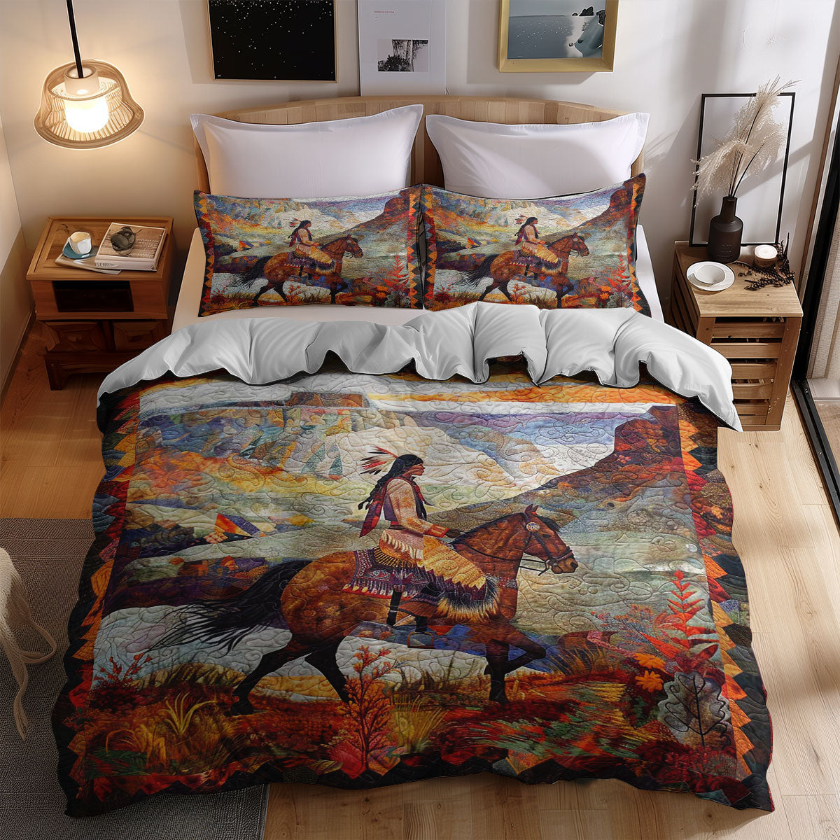 Native American Woman WJ0908039CL Duvet Cover Set