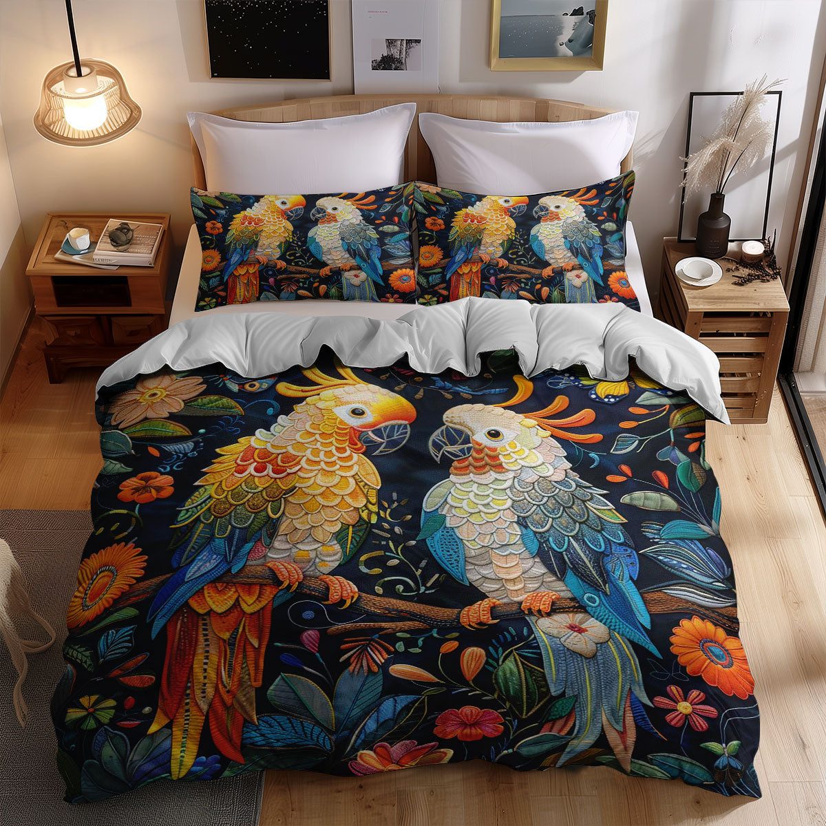 Parrot Couple WJ2708032CL Duvet Cover Set