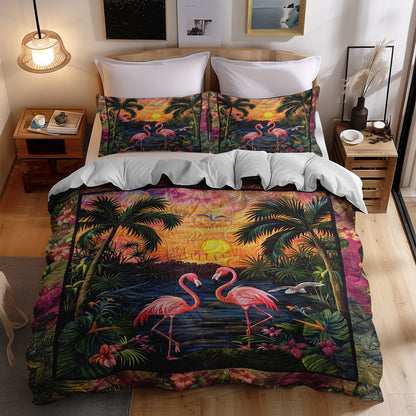 Romantic Flamingo Sunset WJ1008039CL Duvet Cover Set