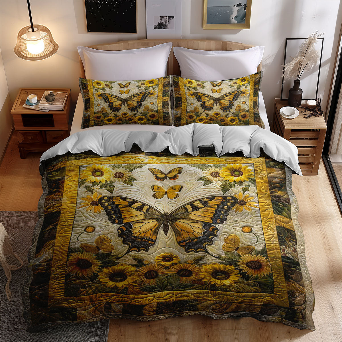 Sunflowers And Butterfly WJ2607044CL Duvet Cover Set