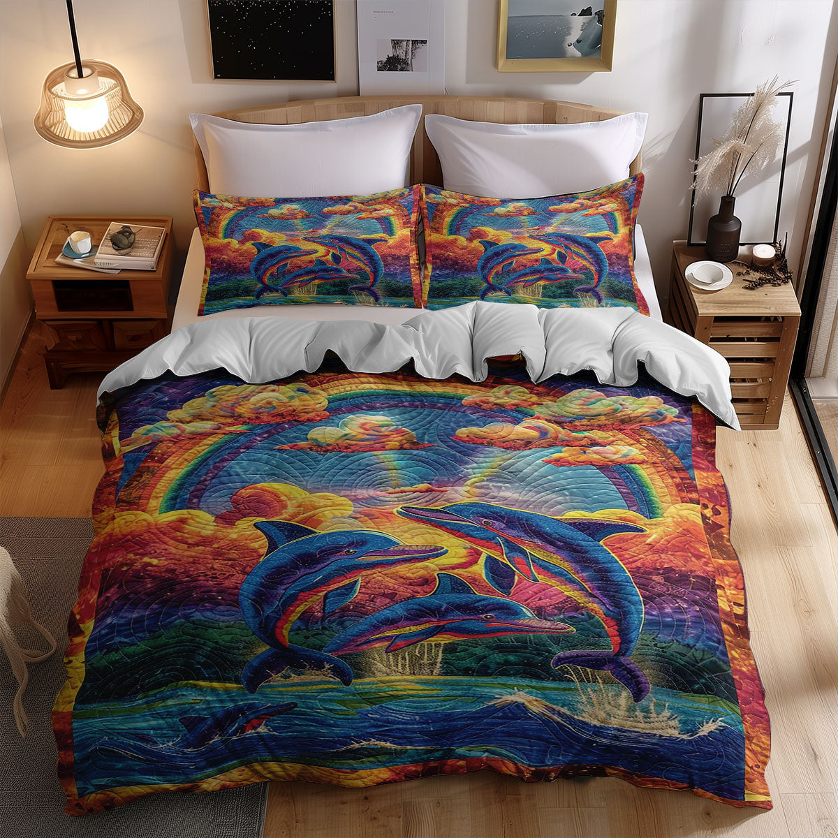 Sunset Dolphins WJ2208031CL Duvet Cover Set