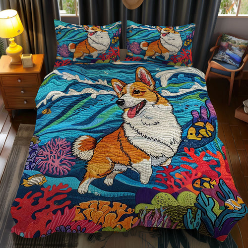 Swimming Corgi WJ1409037CL Duvet Cover Set