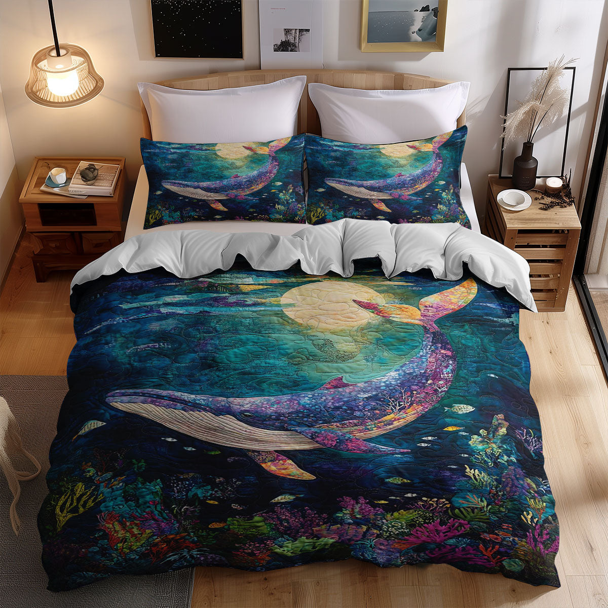 Under The Moon Whale WJ0608042CL Duvet Cover Set