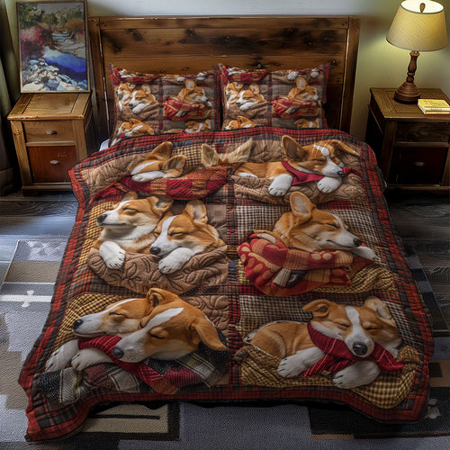 Corgi Plush WN1609004CL Duvet Cover Set