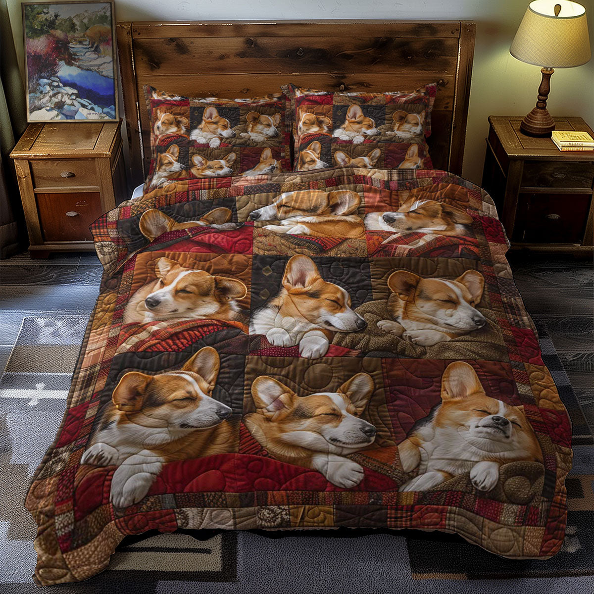 Corgi Warm Slumber WN1609007CL Duvet Cover Set
