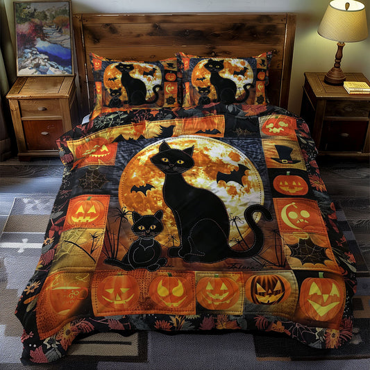 Halloween Cat And Pumpkin WN1609010CL Duvet Cover Set