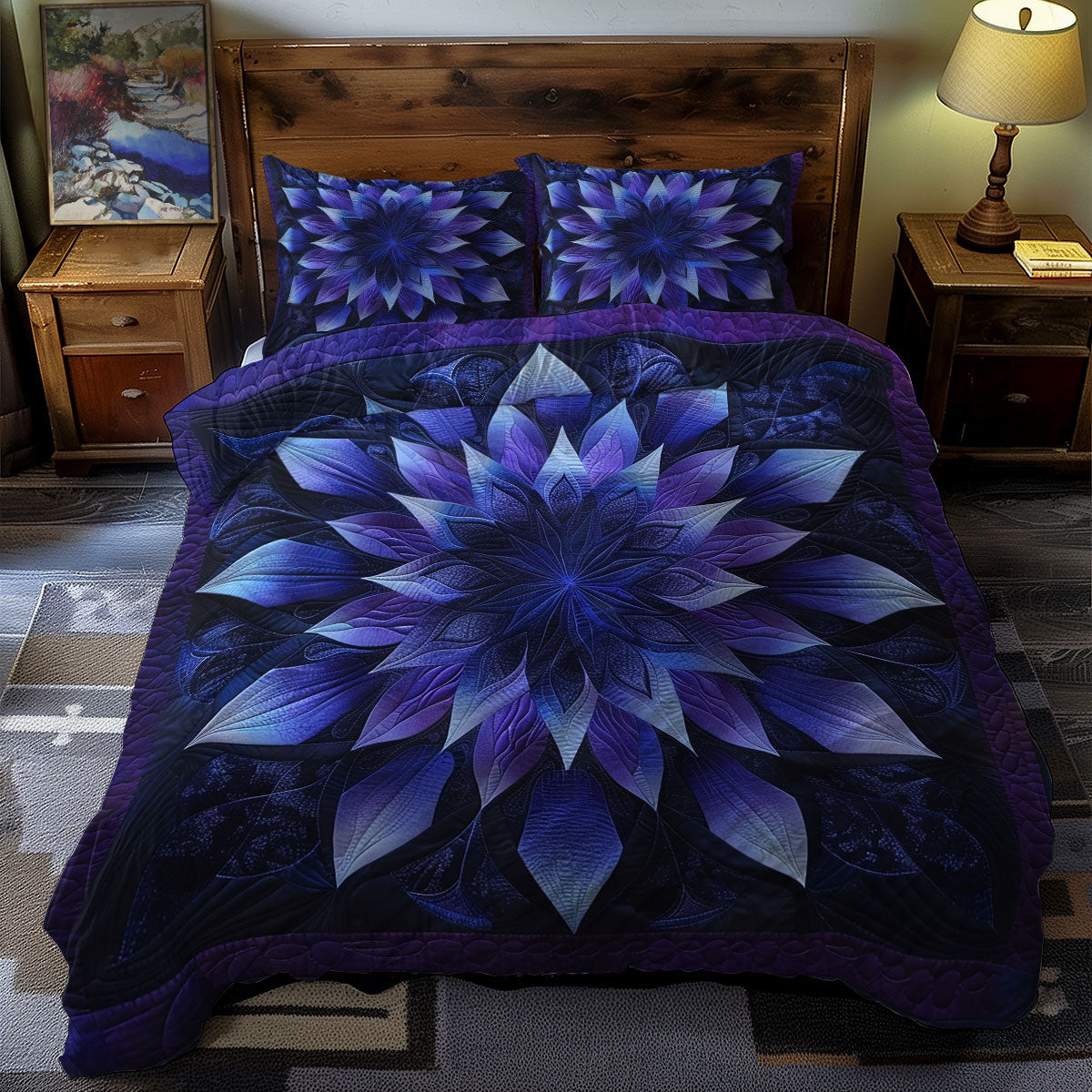 Mystic Blue Blossom WN1609012CL Duvet Cover Set