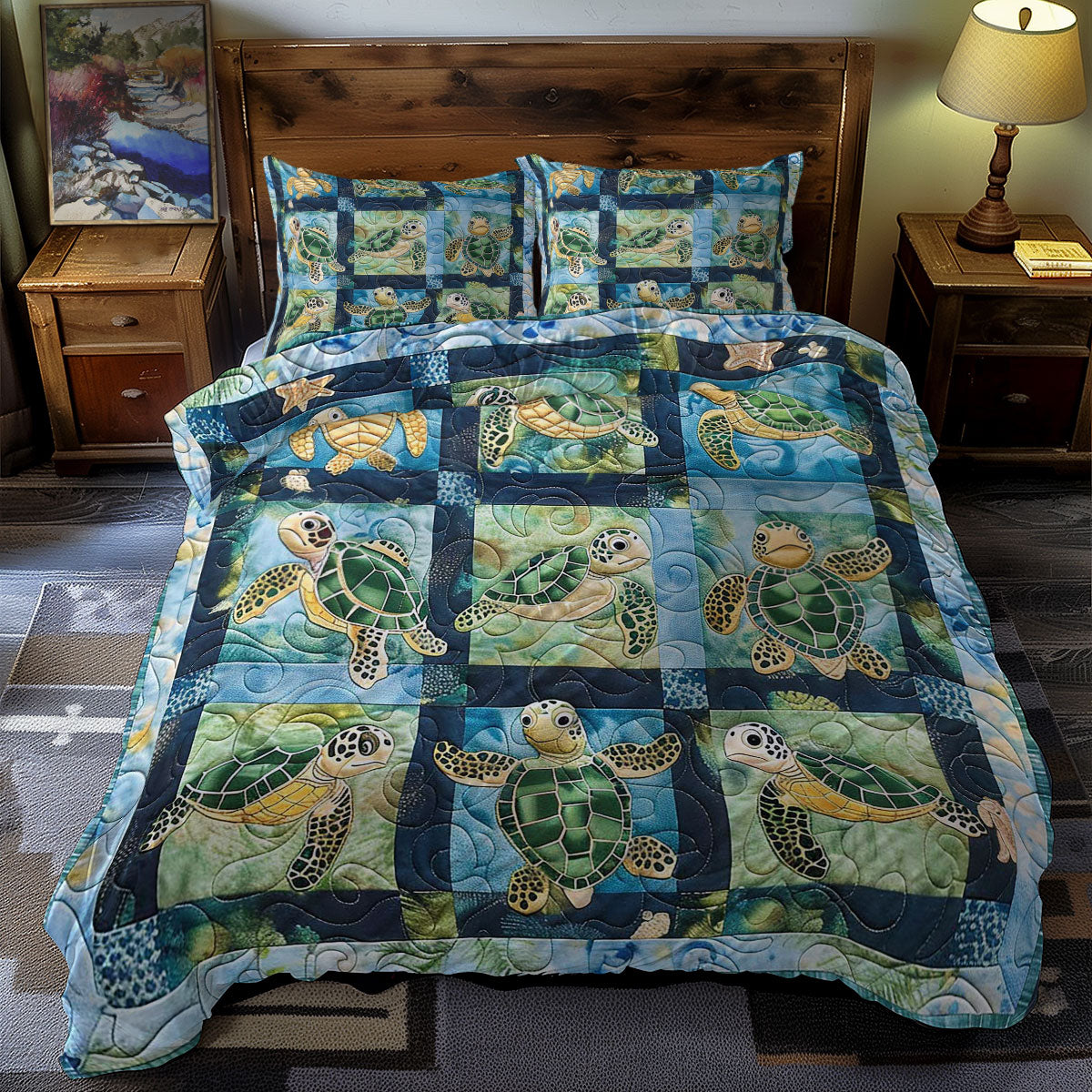 Turtle Ocean Drift WN0609026CL Duvet Cover Set