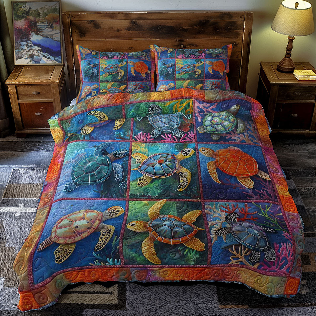 Turtle's Coral Reef Retreat WN0609058CL Duvet Cover Set