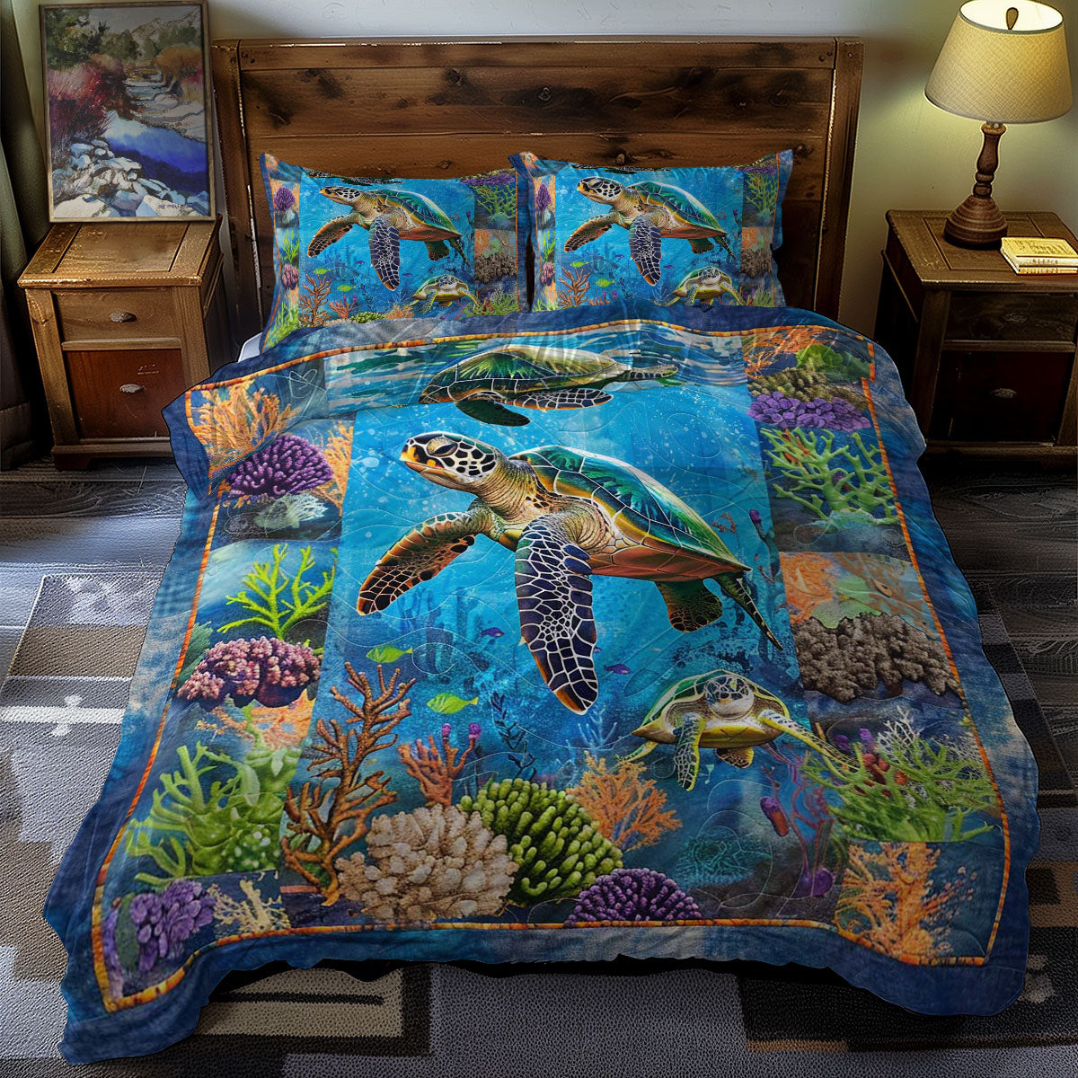 Turtle's Coral Wonderland WN0609059CL Duvet Cover Set