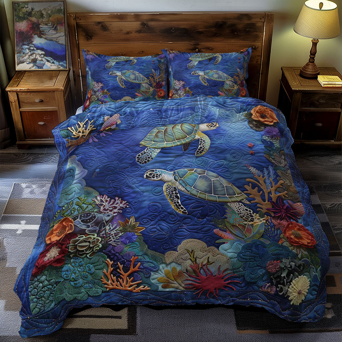 Turtle’s Reef Serenity Throw WN0609051CL Duvet Cover Set