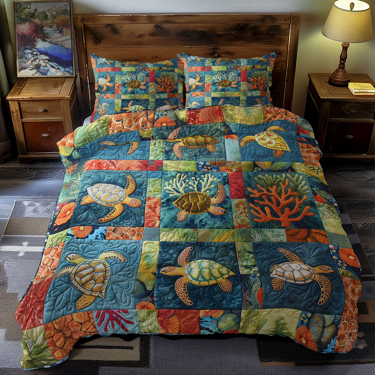 Turtle's Seafloor Serenity WN0609078CL Duvet Cover Set