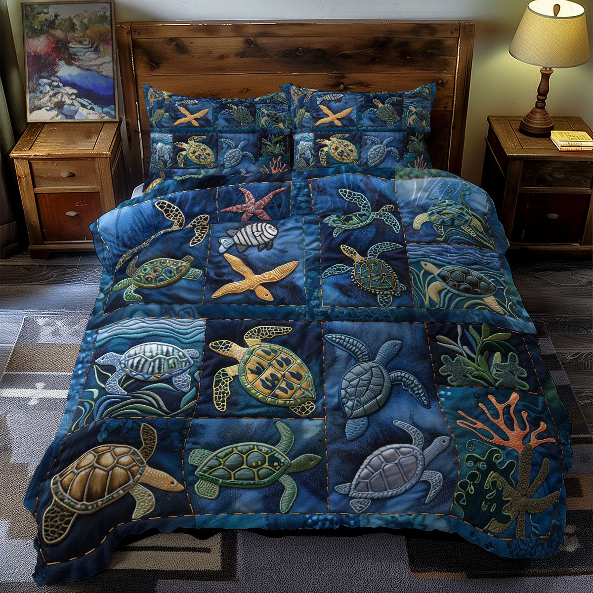 Turtle's Underwater Oasis WN0609086CL Duvet Cover Set