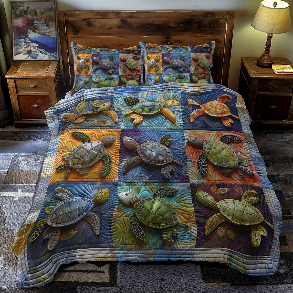 Turtles' Gentle Journey WN0609064CL Duvet Cover Set