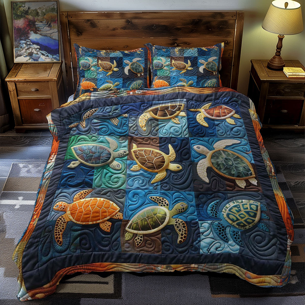 Turtles' Peaceful Sea WN0609072CL Duvet Cover Set